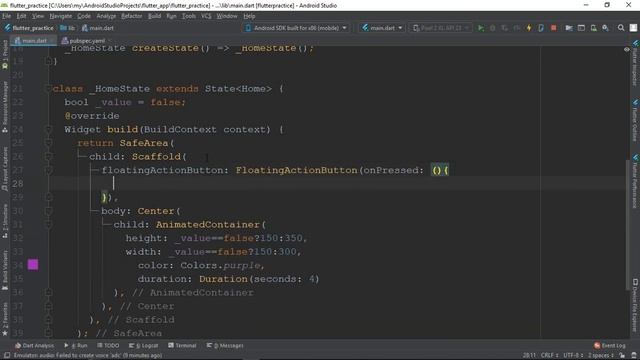 41. Animated Container in flutter | flutter bangla tutorial смотреть онлайн