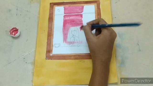 A girl looking out side the window|| the artist /easy painting for begginers смотреть онлайн