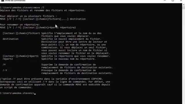 Commande CMD Lettre M MOVE смотреть онлайн