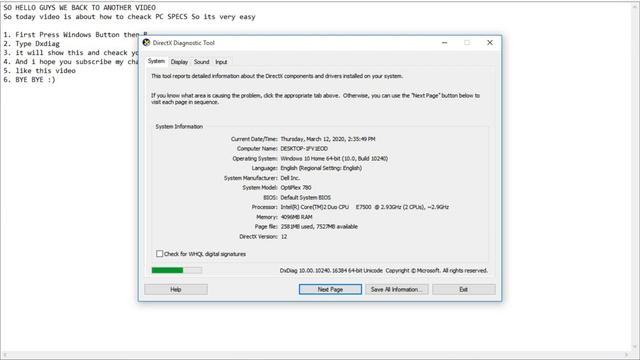 HOW TO CHECK PC SPECS FOR FREE | BY GENIUS'S GAMES | IN WINDOWS 10,8.1,8,7 смотреть онлайн
