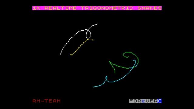Realtime Trigonometric Snakes (1k intro) - RM-TEAM [#zx spectrum AY Music Demo] смотреть онлайн
