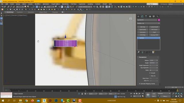 Aviator sunglasses modeling (3DSMAX) - timelapse смотреть онлайн