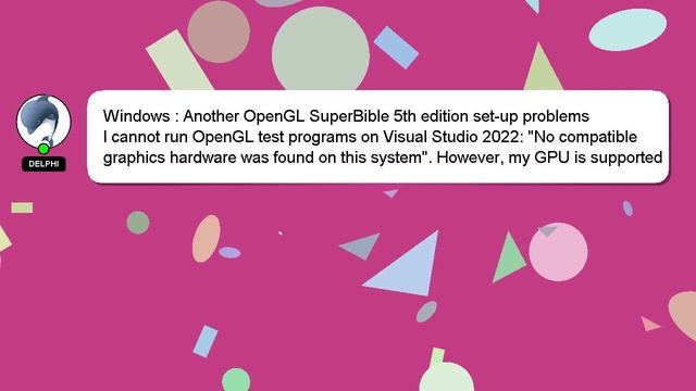 Windows : Another OpenGL SuperBible 5th edition set-up problems смотреть онлайн