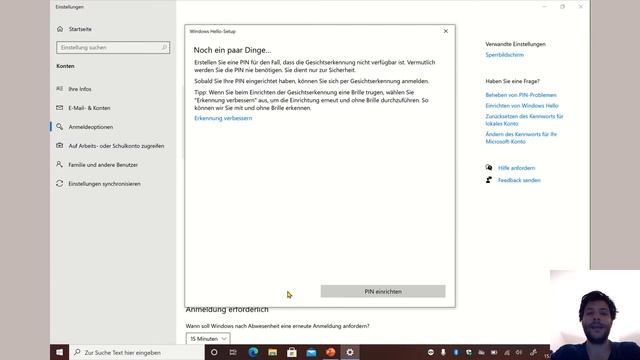 Surface: User Kennwort und Windows-Hello-Gesichtserkennung aktivieren смотреть онлайн
