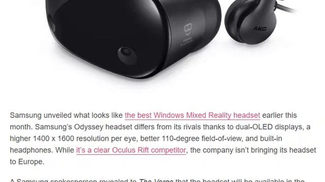 Samsung isn’t selling the best Windows Mixed Reality headset in Europe [ tech ] смотреть онлайн