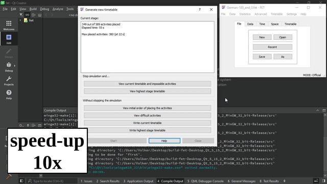 Speed-up or slowdown? Qt 5.12 vs 6.5, gcc 8.1 vs 11.2, 32 vs 64 bit. FET timetabling смотреть онлайн