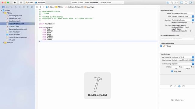 Part 2 | 7 Sides | Make A Full iPhone Game In Xcode смотреть онлайн