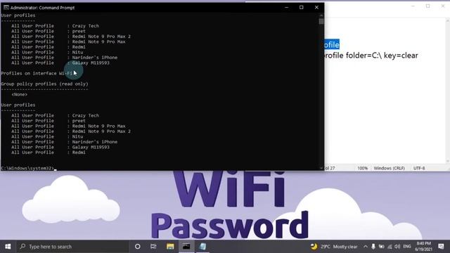 CMD : Show All Wi-Fi Password With Only 2 Commands | Windows 10/8/7/XP | Without Software смотреть онлайн
