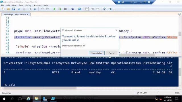 Configure Storage Spaces on Windows Server 2016 with Powershel смотреть онлайн