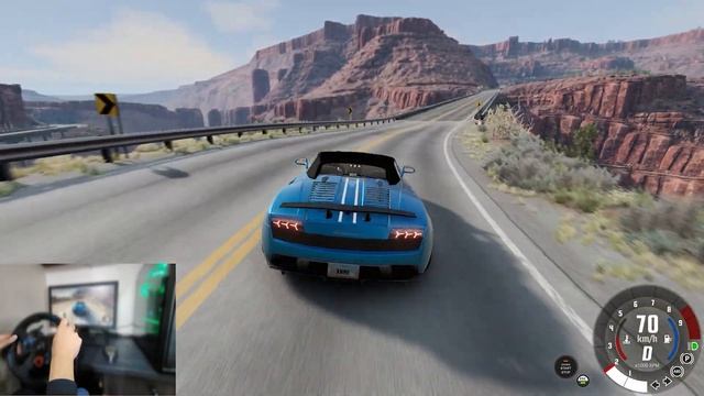 driving Lamborghini Gallardo with G29 driving wheel | BeamNG.drive смотреть онлайн