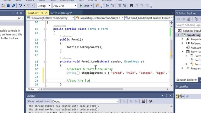 Populating a List Box using an Array смотреть онлайн