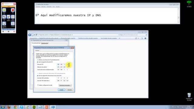 Tutorial Cambio de IP y DNS en windows 7 смотреть онлайн