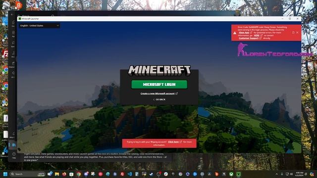 Minecraft account Login error issue. Video of error appearing. смотреть онлайн