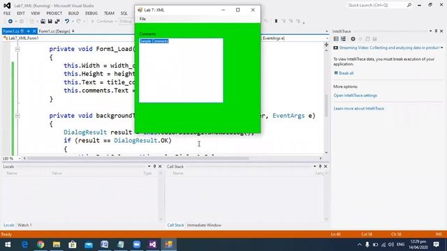 XML: Menu Strip and Dialog Box смотреть онлайн