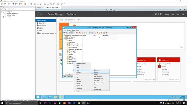 Create Users OU and Groups in Windows server смотреть онлайн