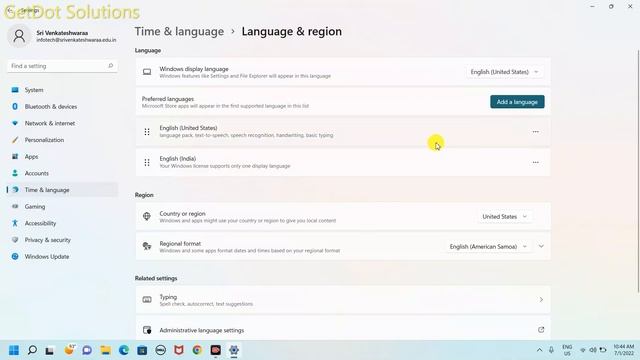 How to Change Language and Region in windows 11#os #shots #short #subscribe #getdot solutions#howto смотреть онлайн