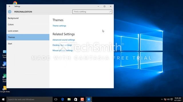 Windows 10 Settings menu The Personalization tab смотреть онлайн