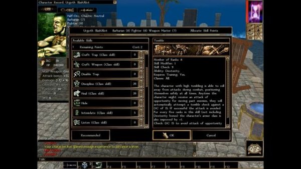 Neverwinter Nights Monstrous Barbarian Build