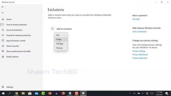 How to Exclude a File or Folder from Windows Defender Scan In Windows 10