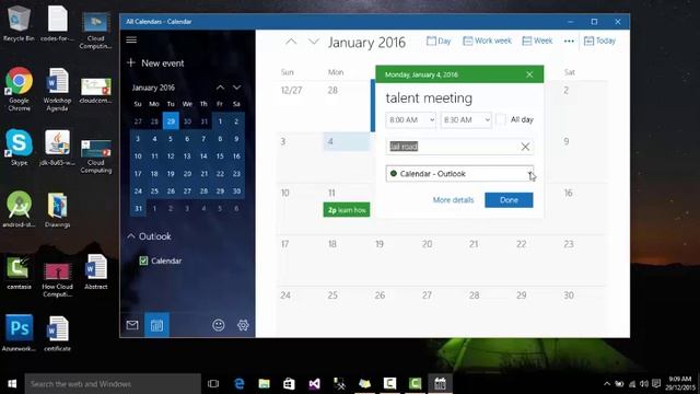 33 Working with the calendar application in Windows 10 essential course in Urdu and Hindi смотреть онлайн