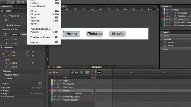 Embed an Edge Animate Project and Create a Menu Bar смотреть онлайн