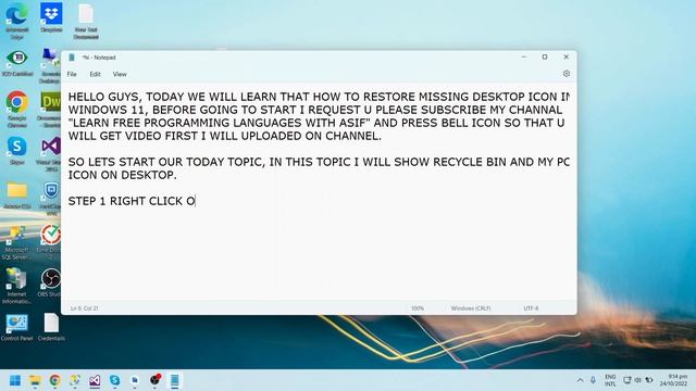 How to Restore Missing Desktop Icons on Windows 11 - WildCodeBug смотреть онлайн