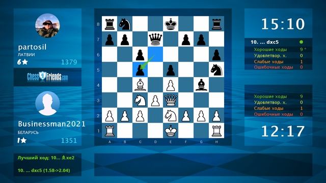 Chess Game Analysis: Businessman2021 - partosil : 1-0 (By ChessFriends.com) смотреть онлайн