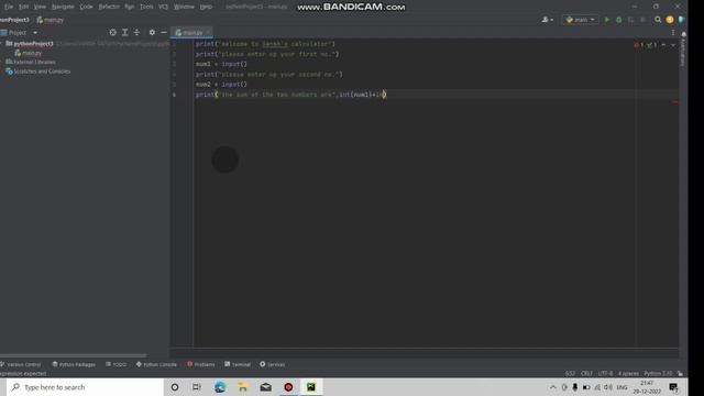 Create addition, subtraction, multiplication and division code through Pycharm community edition!!! смотреть онлайн