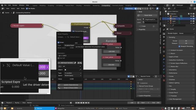 125. Driver postprodukcji w Blenderze: Pythonie dla losowej jasności w kompozycji na każdą klatkę. смотреть онлайн