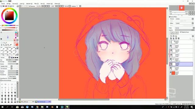 Coloring experiment on Paint Tool Sai (SPEEDPAINT) смотреть онлайн