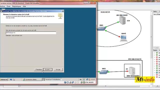 Installtion et configuration AD - DNS sous windows serveur 2008 смотреть онлайн