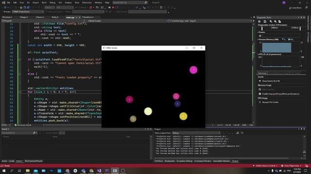 Molecules model with SFML C++ смотреть онлайн