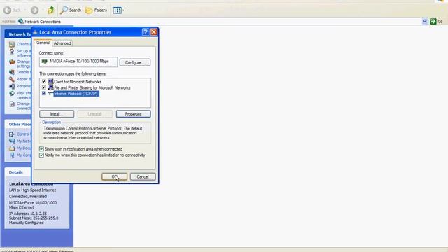 How Configure IP in XP.avi смотреть онлайн