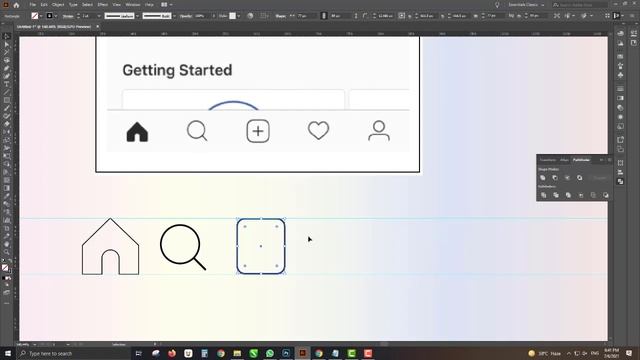 simple Instagram icon in Adobe Illustrator смотреть онлайн