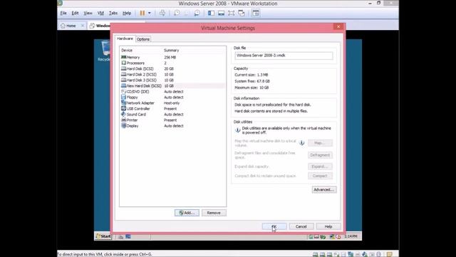 [VMWare] Create Hard Disk and Add to Windows Server 2008 смотреть онлайн