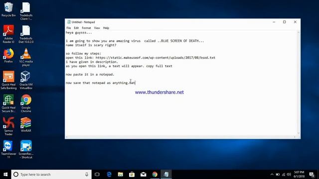 COOL VIRUS TRICK.......BLUE SCREEN OF DEATH. смотреть онлайн