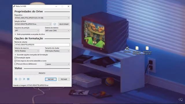 Como criar Pendrive Bootavel 2019 Instalar Windows 7 8 10 Rufus 3 4 Atualizado смотреть онлайн