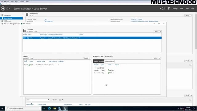 14. Configure NIC Teaming on Windows Server 2022 смотреть онлайн