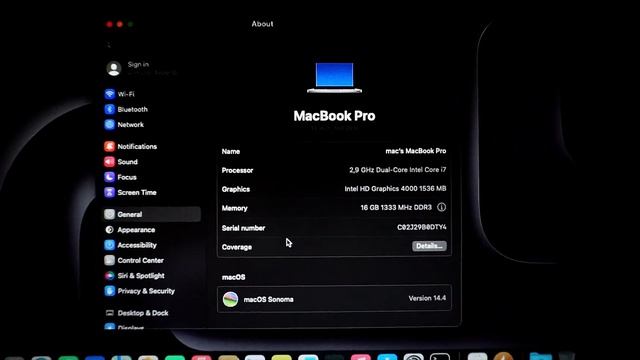 MacBook Pro A1278 Mid-2012 MacOS Sonoma 2024