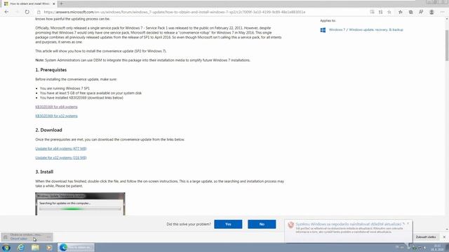 Microsoft Windows 7 | Inštalácia Service Pack 2 смотреть онлайн