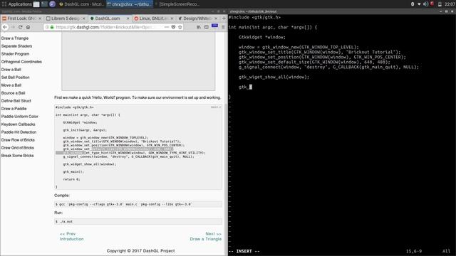 DashGL Gtk Brickout Tutorial 01 - Open a Window смотреть онлайн