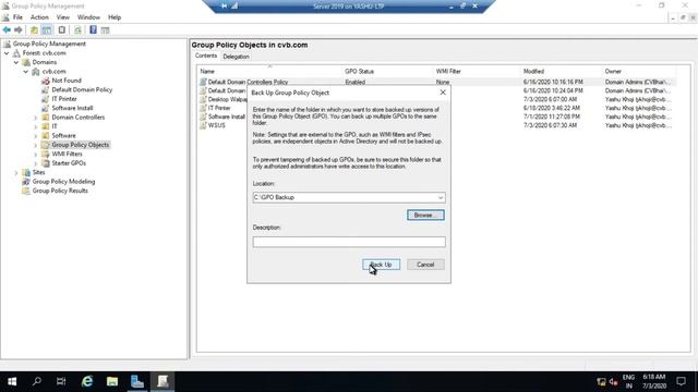 How to Create & Restore Backup of GPO in Window Server 2019 смотреть онлайн