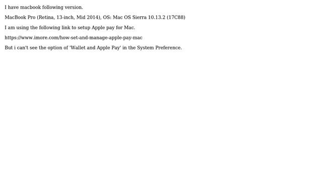 Apple: 'Wallet and Apple Pay' missing from Macbook Pro settings смотреть онлайн