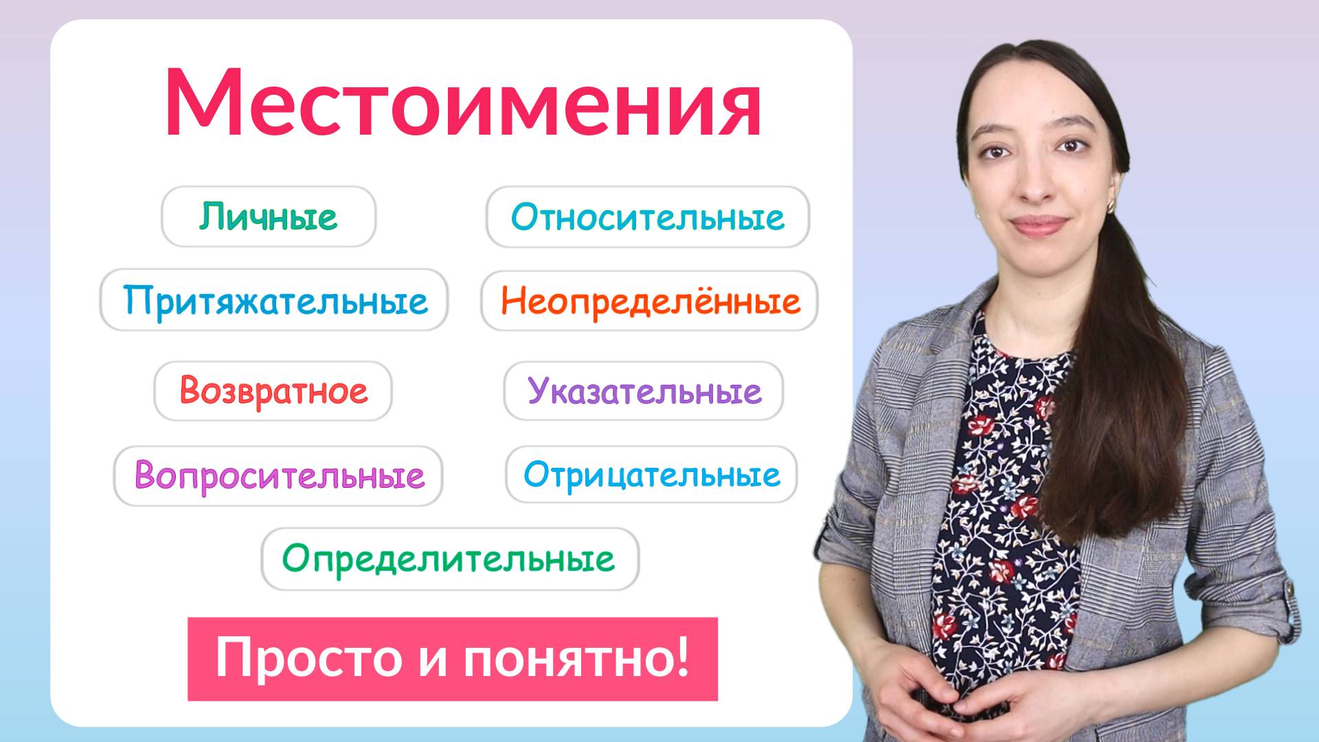 Местоимение в русском языке. Как определить местоимение? смотреть онлайн