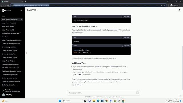 how to install pandas using pip in windows смотреть онлайн