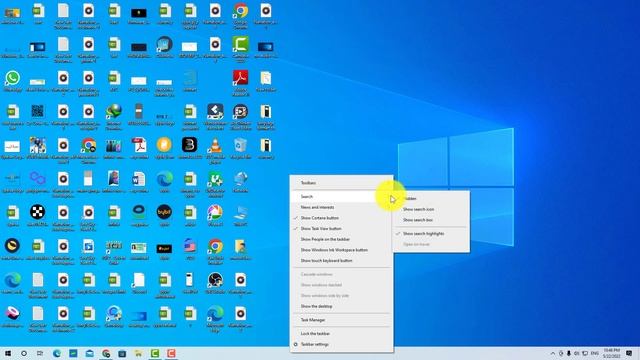 How to Remove Search Bar From Taskbar Windows 10 смотреть онлайн