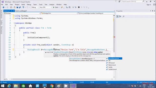 Creating First C# Windows Forms Application Tutorial Explained in Hindi смотреть онлайн