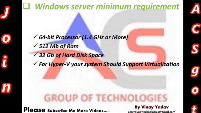 Minimum Hardware Requirement, Roles & Features of Window Server 2016 in Hindi - 2 смотреть онлайн