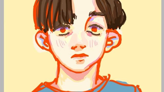 Boy with brown hair speed paint #art #artwork #painting #boy #cute #eyes #blue #brown #hair #shirt смотреть онлайн