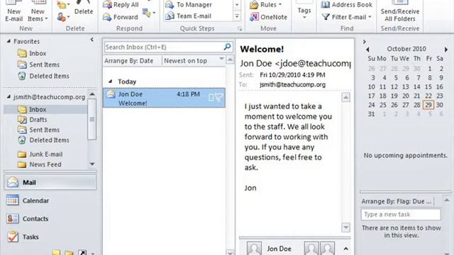Outlook 2010 Tutorial The Title Bar Microsoft Training Lesson 1.3 смотреть онлайн